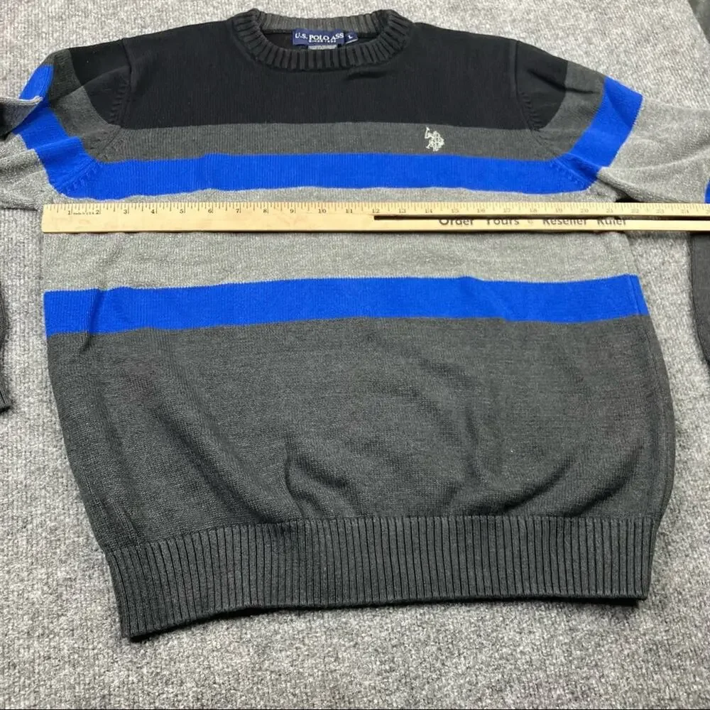 US Polo Association stripped weater Size‎ large color block blue black
